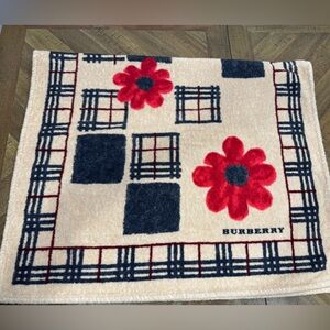 Burberry Vintage Large Beach Towel with Red Flowers